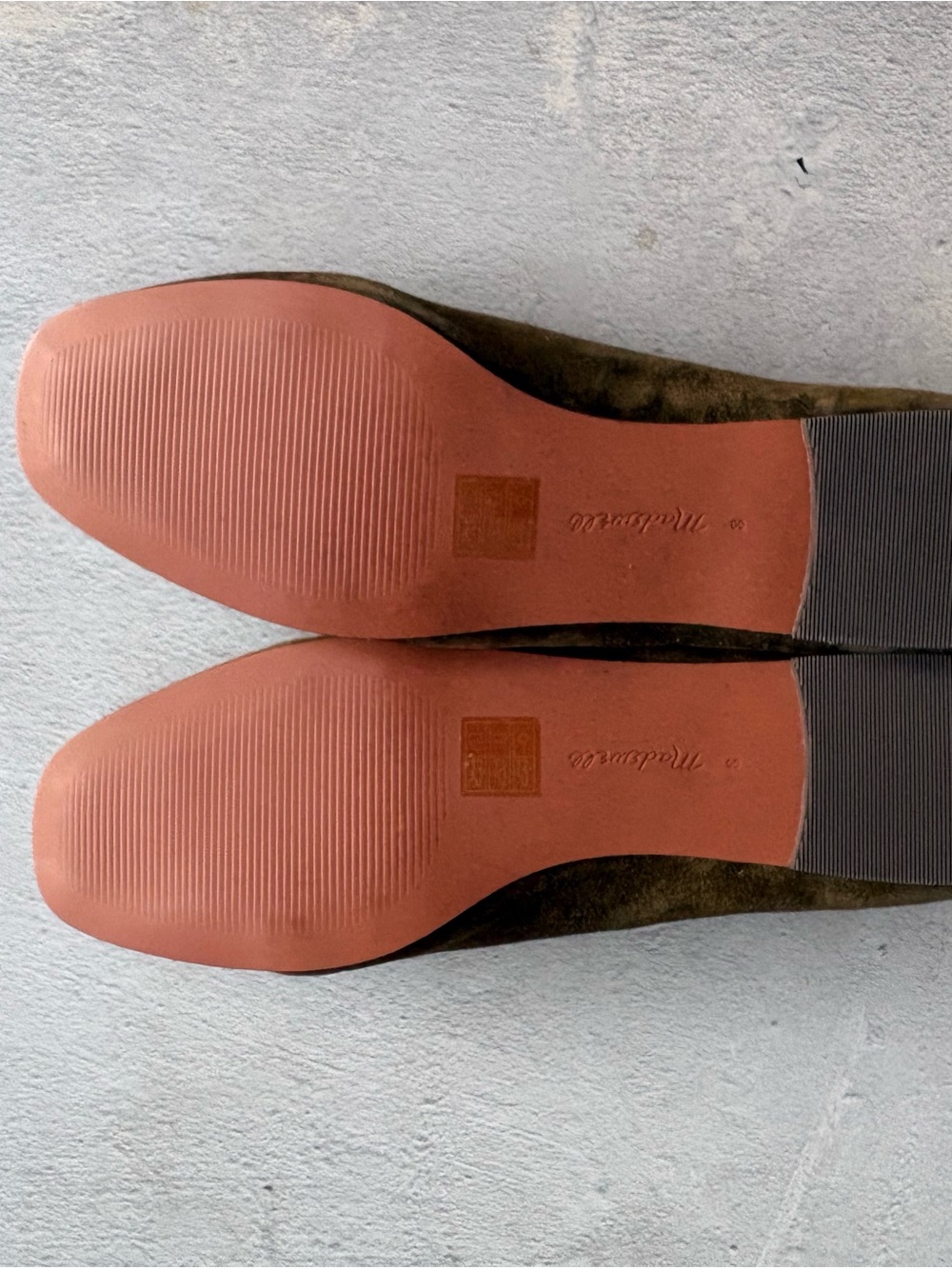 Madewell Olive Green Flats with Elastic Strap, Size 8 - Picture 5 of 8